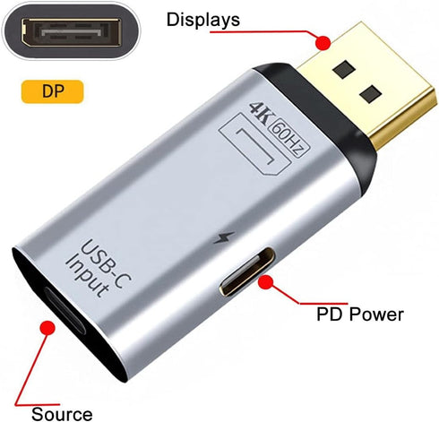 chenyang USB C to Displayport Converter with Charging Port (Displayport Must Connect to Monitor, Not Host)