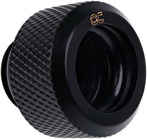 Alphacool 17262 Eiszapfen 13mm HardTube Compression Fitting - G1/4 Knurled Deep Black Water Cooling Fittings