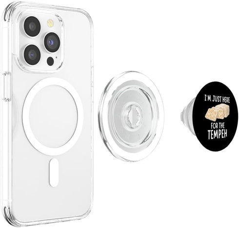 Vintage Tempeh Lover Apparel I'm Just Here For The Tempeh - Funny Tempeh PopSockets PopGrip for MagSafe