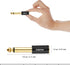 tisino 1/4 Mono to 3.5mm Stereo Adapter, Gold Plated 6.35mm TS Male to 1/8 inch TRS Female Connector - Black, 1 Pack