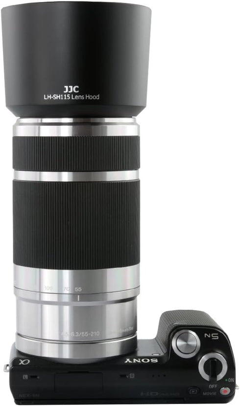 JJC Camera Lens Hood for SONY E 55-210mm f/4.5-6.3 OSS E-Mount Lens - Replaces Sony ALC-SH115