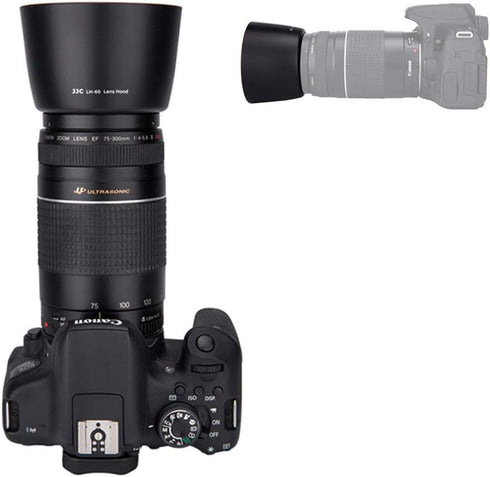 JJC Camera Lens Hood Shade for Canon EF 75-300mm f/4-5.6 III USM & EF-S 55-250mm f/4-5.6 IS II - Replaces Canon ET-60