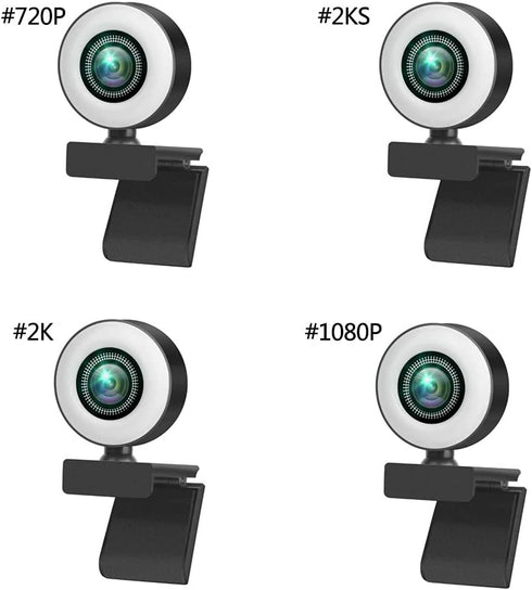 GMBYLBY 1080P/2K/720P Drive3 Beauty Webcam USB Auto for Computer Camera Free Gear Fill Light for Conferencing Streaming