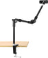 QWORK 25" 5/8" Webcam Stand Camera Mount with Phone Holder, Gooseneck Camera Stand Desk Clamp & Screw for Action