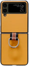 Lunivop Compatible with Samsung Galaxy Z Flip 3 5G Case, Ultra Slim Hard Plastic PU Leather Shockproof - Yellow