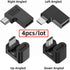 xiwai 90/360 Degree Angled USB-C to Micro USB Adapter 4 Pack, USB2.0 Type C Female to Micro USB Male for Phone Tablet