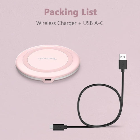 Yootech Wireless Charger, 10W Max Fast Charging Pad for iPhone 15/15 Plus/15 Pro Max/14/13/SE 2022/12/11/X