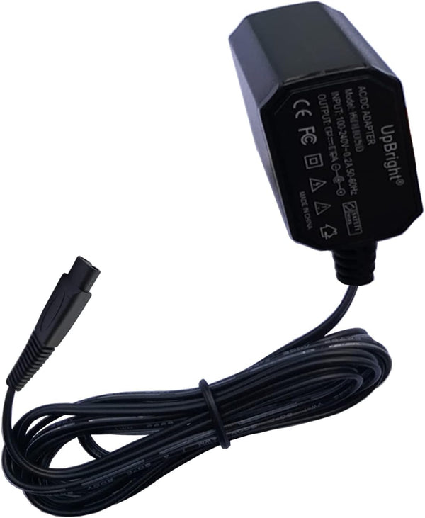 UpBright 2-Prong 5V AC/DC Adapter for Happy Nuts The Ballber Groin Trimmer, Waterproof Rechargeable Li-ion Battery