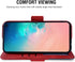 Asuwish Compatible with Samsung Galaxy S10e Wallet Case and Tempered Glass Screen Protector, Red