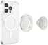 PopSockets Round Phone Grip Compatible with MagSafe, Adapter Ring Included - Clear Glitter, Wireless Charging Compatible