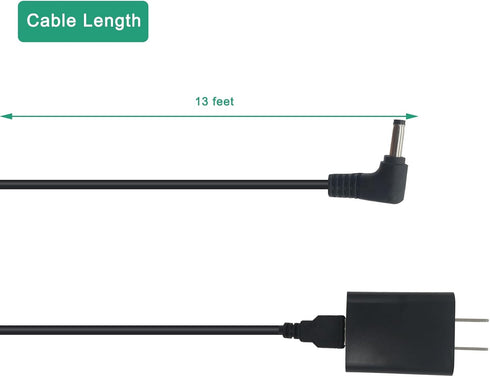 Indoor Outdoor Power Adapter Barrel Plug for Ring Stick Up Cam/Plug-in 3rd Gen/2nd Gen & Ring Pan Tilt Stick Up Camera, Charging Cable Cord 13 FT Long, Black