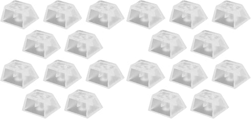 20 pcs Keycaps Replacement DIY Crystal Not Transparent Profile Blank Backlit Accessory for Mechanical Professional