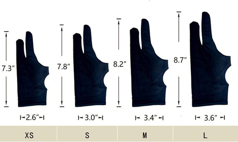 Drawing Glove, Digital Art Glove for Graphic Tablet, Artist Gloves with Two Fingers for iPad, Paper Sketching, Smudge Guard, Palm Rejection, Suitable for Left and Right Hand (2 PCS, Extra Small)
