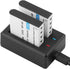 NP-40 Battery Pack, 1500mAh Rechargeable Battery (3-Pack) with USB Dual Charger for Casio NP-40 Camcorders