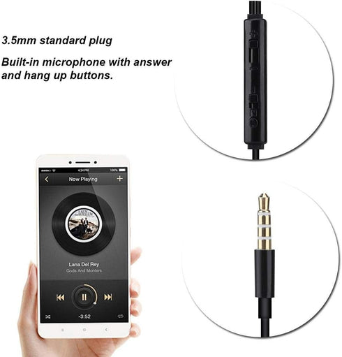 in-Ear Headphones, 3.5mm Anti-Radiation Air Acoustic Tube Earpiece Earphone with Microphone for Mobile Phone, Tablet,