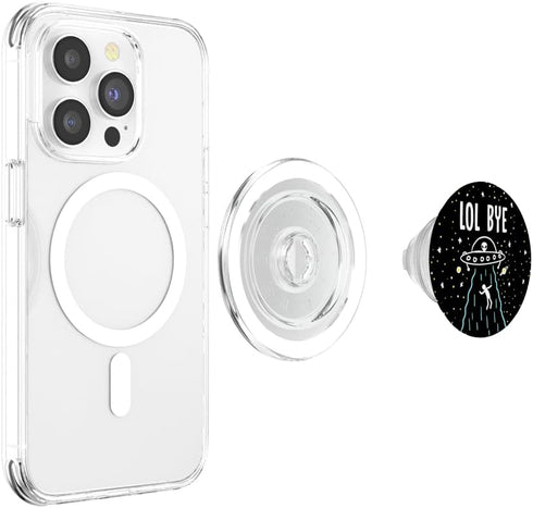 PopSockets MagSafe PopGrip for iPhone, Lol Bye Alien Abduction Funny Minimal ET UFO Space Lover