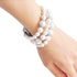 White Pearl Bands Compatible with Samsung Gear S2 Smartwatch, Elastic Stretch Handmade Jewelry Bracelet Strap