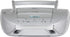 HANNLOMAX HX-328CD Portable CD Boombox with AM/FM Radio, Bluetooth, USB Port for MP3 Playback (Silver)