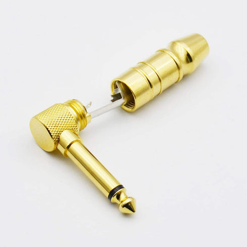 1/4" TS to 1/4" TS Right Angle Gold Speaker Cable, 3 Feet, Black, Pack of 2