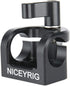NICEYRIG 15mm Rod Clamp - Single Rod Holder for 15mm Rail Support System, EVF Mount, LED Light, Microphone