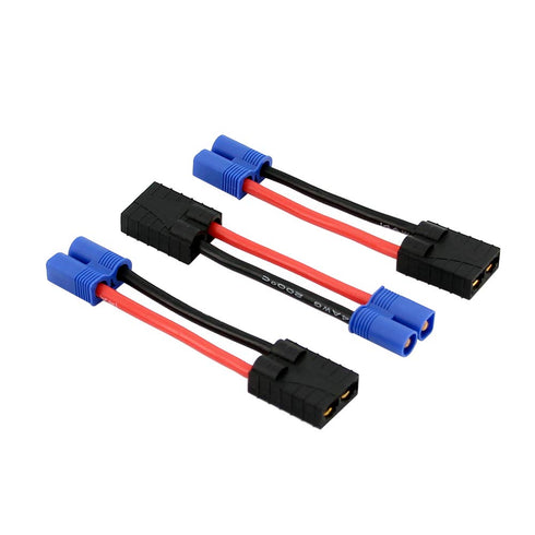 3pcs Compatible with TRX Female to EC3 Male Connector Adapter - 14awg 5cm/2inch Wire (BDHI-07)