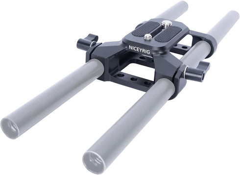 NICEYRIG Light-Weight Baseplate with 15mm Rod Rail Clamp for DSLR Mirrorless Camera Camcorder Follow Focus