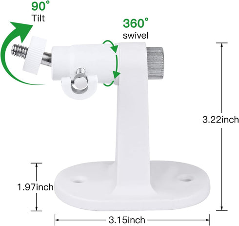2Pack Adjustable Security Wall Mount Bracket for Google Nest Cam Outdoor/Indoor, Perfect View Angle - White