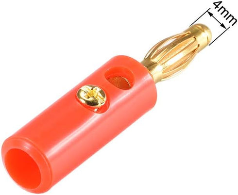 uxcell 4mm Banana Plugs Speaker Wire Cable - 6pcs 10A Screw Plugs Connectors in 2 Colors