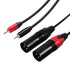 Dual XLR Male to RCA Cable 5Ft, Heavy Duty HiFi Stereo Audio Connection Microphone Cable