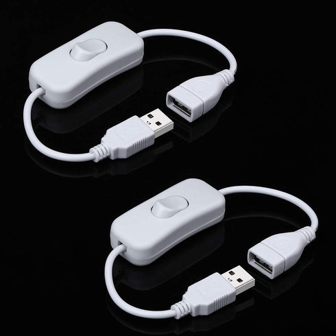 ELECTOP 2 Pack Male to Female USB Cable with On/Off Switch, USB