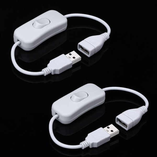 ELECTOP 2 Pack Male to Female USB Cable with On/Off Switch, USB