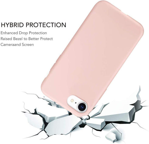 IceSword iPhone SE 3 Case 2022 - Silicone Sand Pink Liquid Gel Rubber Cover for 4.7" iPhone SE 3