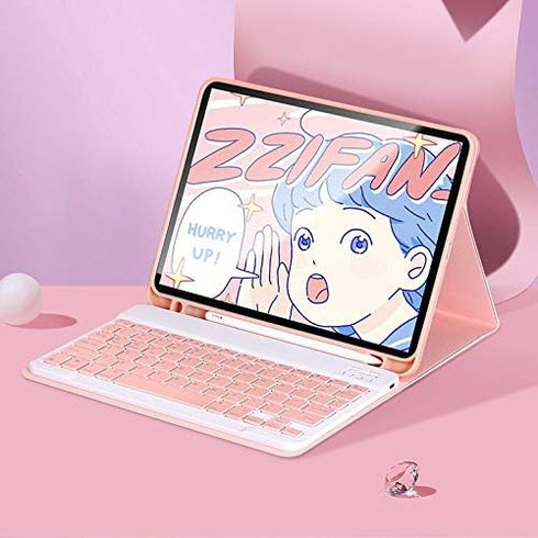 iPad Pro 11 inch Keyboard Case, 4th Generation, Detachable Bluetooth Keyboard Cover with Pencil Holder, Cute Color