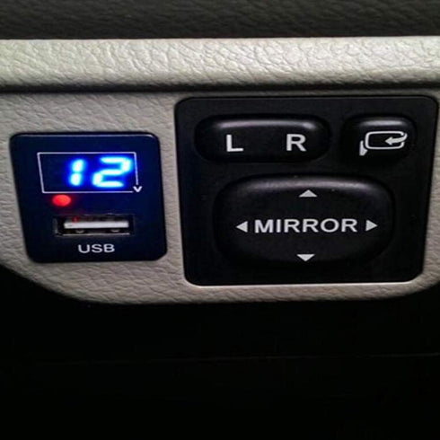 Special 5V 2.1A USB Interface Socket Car Charger and Voltmeter for Mitsubishi