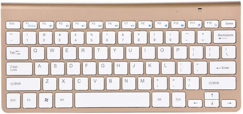 Keyboard Mouse Combo, 2.4GHz Slim Waterproof Keyboard and Mouse Kit for Desktop, Computer, PC (Gold)