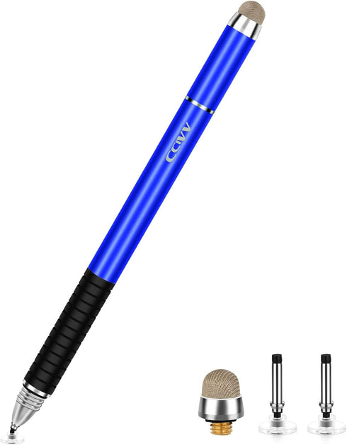 Stylus Pen 2 in 1 Fine Point & Mesh Tip for Touch Screen - Compatible for Tablet and Cellphone, 1Pc Blue