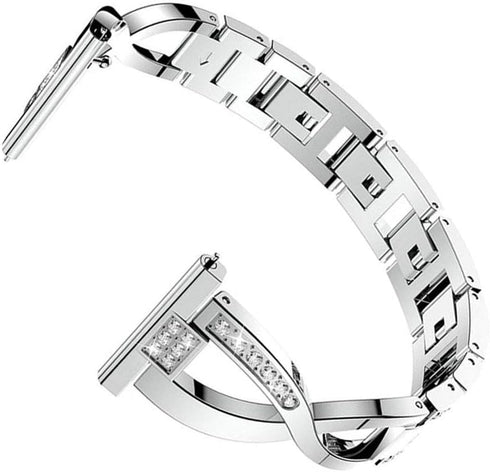 Compatible for Samsung Galaxy Watch 7/6/5/4 Band/Active 2, 40mm 44mm, Watch 4 Classic Band 46mm 42mm, 20mm Bling Metal