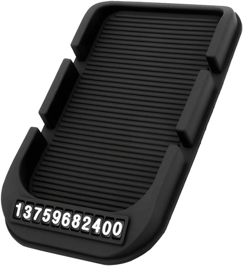 FALVFUN Car Dashboard Anti-Slip Mat Phone Holder, Multifunctional Double-Groove Vehicle Dash Sticky Pad