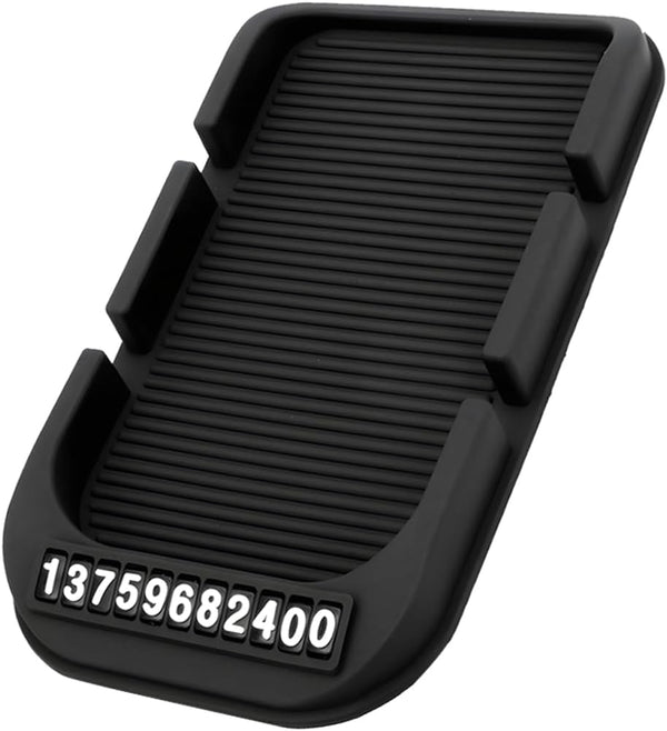 FALVFUN Car Dashboard Anti-Slip Mat Phone Holder, Multifunctional Double-Groove Vehicle Dash Sticky Pad