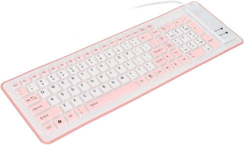 Heayzoki 103 Keys Foldable Silicone Keyboard, USB Wired Rollup Keyboard, Soft Rubber for PC Notebook Laptop Desktop