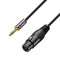 J&D XLR to 3.5mm Microphone Cable, 3 Feet PVC Shelled XLR Female to 1/8 inch TRS Male Balanced Cable