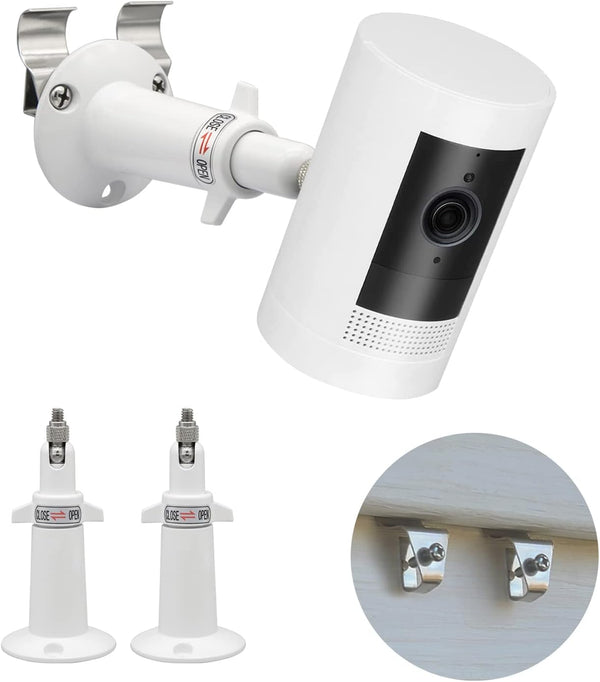 Ring Camera Vinyl Siding Wall Mounts, No Drill 360 Degree Adjustable for Ring Stick Up Cam & Indoor Cam (2 Pack)