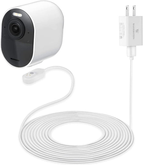 Weatherproof 6ft/1.8m Charging Cable with Quick Charge Adapter for Arlo Ultra/Pro 3/4/5s (White) - Not for Essential