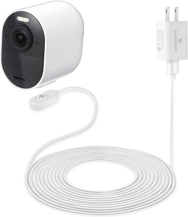 Weatherproof 6ft/1.8m Charging Cable with Quick Charge Adapter for Arlo Ultra/Pro 3/4/5s (White) - Not for Essential