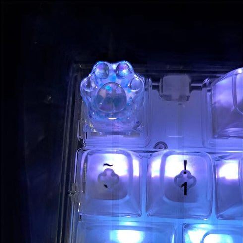 Cat Claw Keycap, Cute Transparent Resin ESC Keycap Replacement for Cherry MX Mechanical Keyboard DIY Decoration