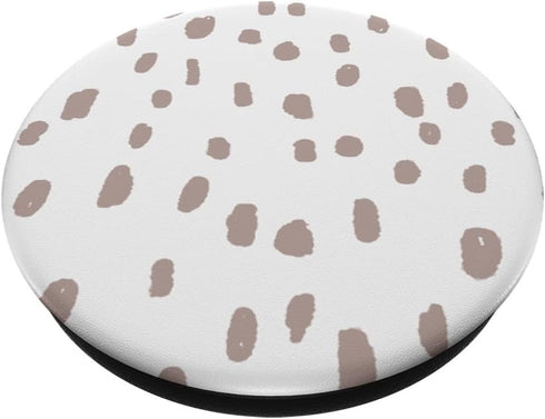 Minimal Neutral Tan White Dalmatian Pattern Boho Aesthetic PopSockets Standard PopGrip