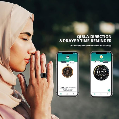 Ziemms Counter Counter 8 inch) Zikr Ring- Muslim Digital Azan Alarm Clock, Digital Tasbih Finger with OLED Screen