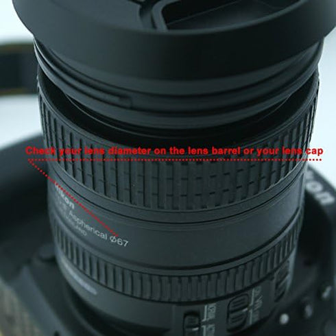 SIOTI 62mm Lens Hood, Matte Treatment Inside, Aluminum Material, Compatible with All Camera Lens
