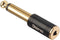 Disino 1/4" Mono to 1/8" Stereo Adapter, Gold-Plated 6.35mm TS Male Jack to 3.5mm TRS Female Adapter - Black, 1 Pack