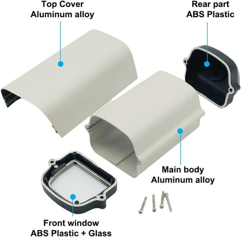 6 Inch Small Duty Aluminum CCTV Housing - Weatherproof Security Camera Mount Enclosure, Dust Cover Case